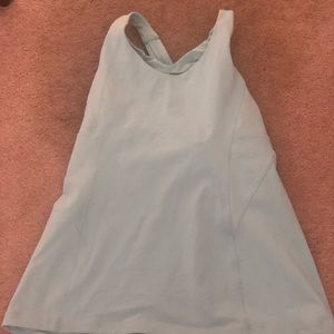 Lululemon light blue studio tank with cross back